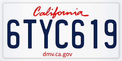 CA license plate 6TYC619