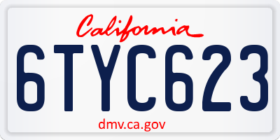 CA license plate 6TYC623