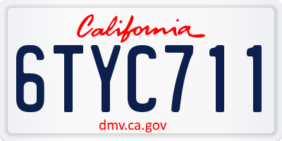 CA license plate 6TYC711