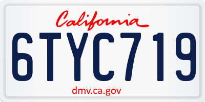 CA license plate 6TYC719
