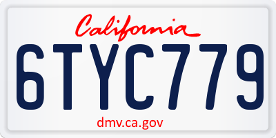 CA license plate 6TYC779