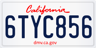 CA license plate 6TYC856