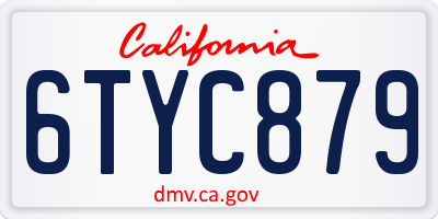 CA license plate 6TYC879