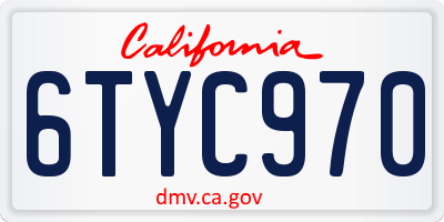 CA license plate 6TYC970