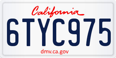 CA license plate 6TYC975