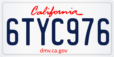 CA license plate 6TYC976