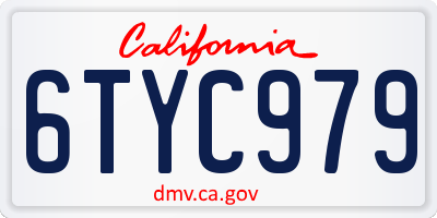 CA license plate 6TYC979