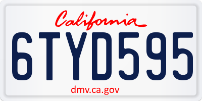 CA license plate 6TYD595