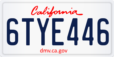 CA license plate 6TYE446