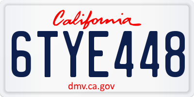 CA license plate 6TYE448