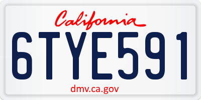 CA license plate 6TYE591