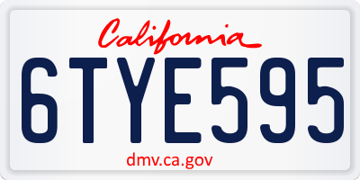 CA license plate 6TYE595