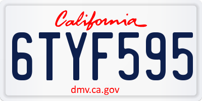 CA license plate 6TYF595