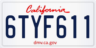 CA license plate 6TYF611