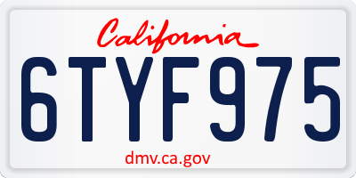 CA license plate 6TYF975