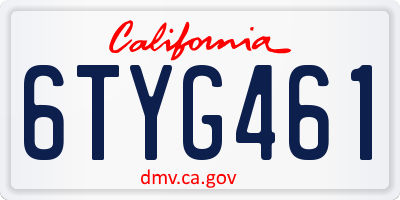 CA license plate 6TYG461