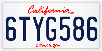CA license plate 6TYG586