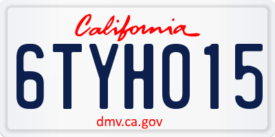 CA license plate 6TYH015
