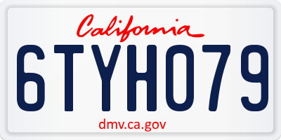 CA license plate 6TYH079