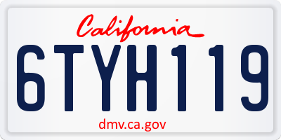 CA license plate 6TYH119