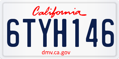 CA license plate 6TYH146