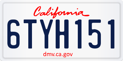 CA license plate 6TYH151