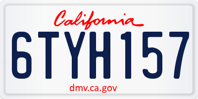 CA license plate 6TYH157