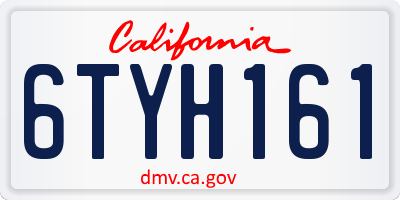 CA license plate 6TYH161