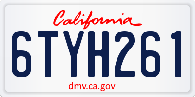 CA license plate 6TYH261