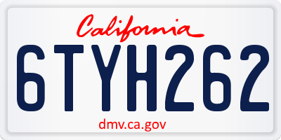 CA license plate 6TYH262