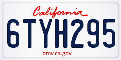 CA license plate 6TYH295