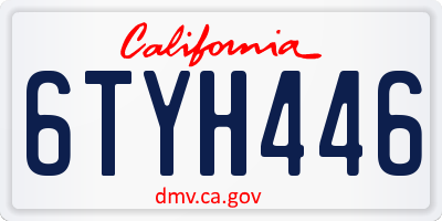 CA license plate 6TYH446