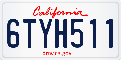 CA license plate 6TYH511