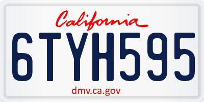 CA license plate 6TYH595