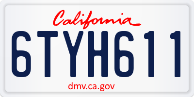 CA license plate 6TYH611