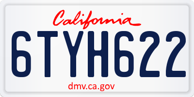 CA license plate 6TYH622