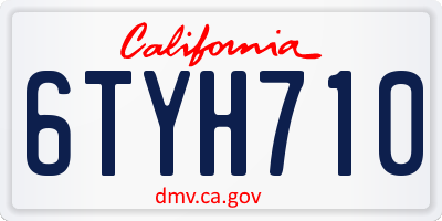 CA license plate 6TYH710