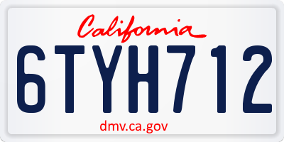 CA license plate 6TYH712