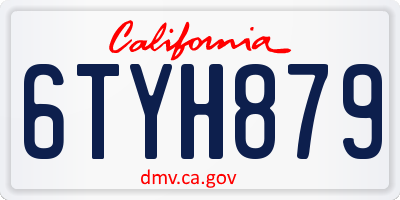 CA license plate 6TYH879