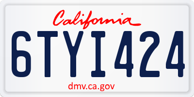 CA license plate 6TYI424