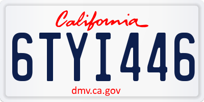 CA license plate 6TYI446