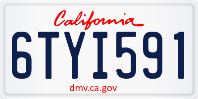 CA license plate 6TYI591