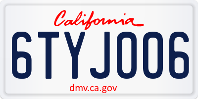 CA license plate 6TYJ006