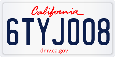 CA license plate 6TYJ008