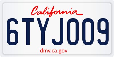 CA license plate 6TYJ009