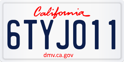 CA license plate 6TYJ011