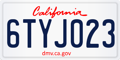 CA license plate 6TYJ023