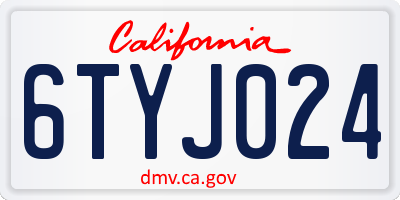 CA license plate 6TYJ024
