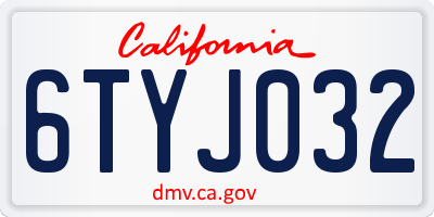 CA license plate 6TYJ032