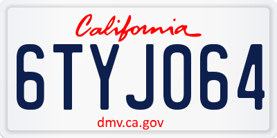 CA license plate 6TYJ064